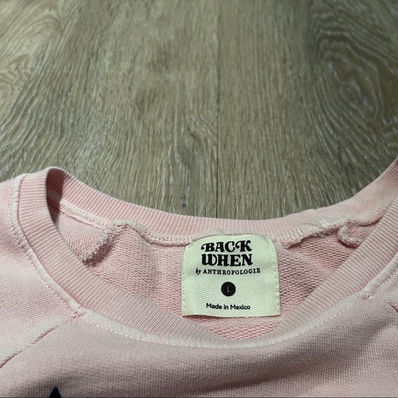 Pink crewneck sweatshirt with star appliqués - Picture 2 of 2